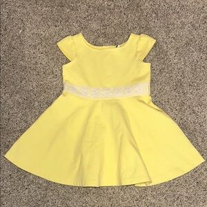 Janie and Jack Yellow Pleated Sundress with Flutter Sleeves